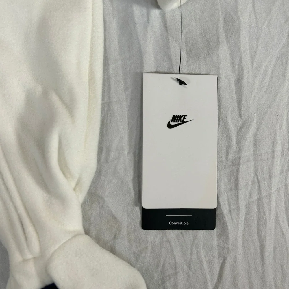 Nike Newborn Baby Fleece Footed Romper Sleeper Sail Navy Red 56N255-782 NB NWT